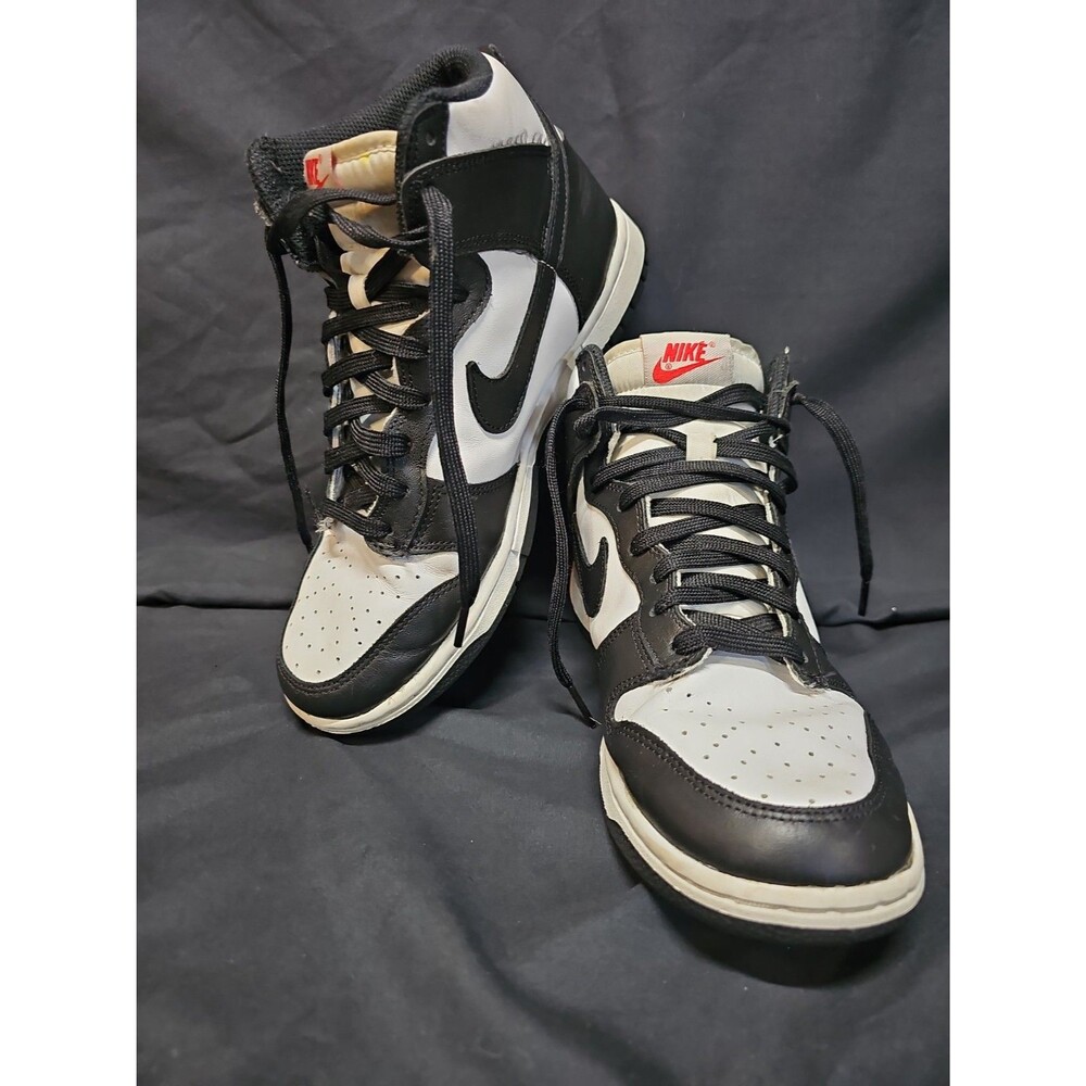 NIKE DUNK Panda High Top Sneaker Black/White Shoes Red Tag Women Sz 9